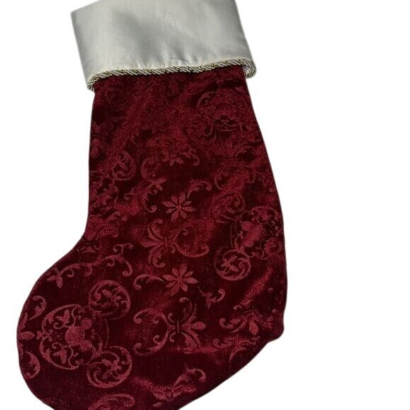 Disney Minnie Mouse Red & Gold Christmas Stocking 19" Satin & Velvet Holiday Dec - Picture 8 of 11